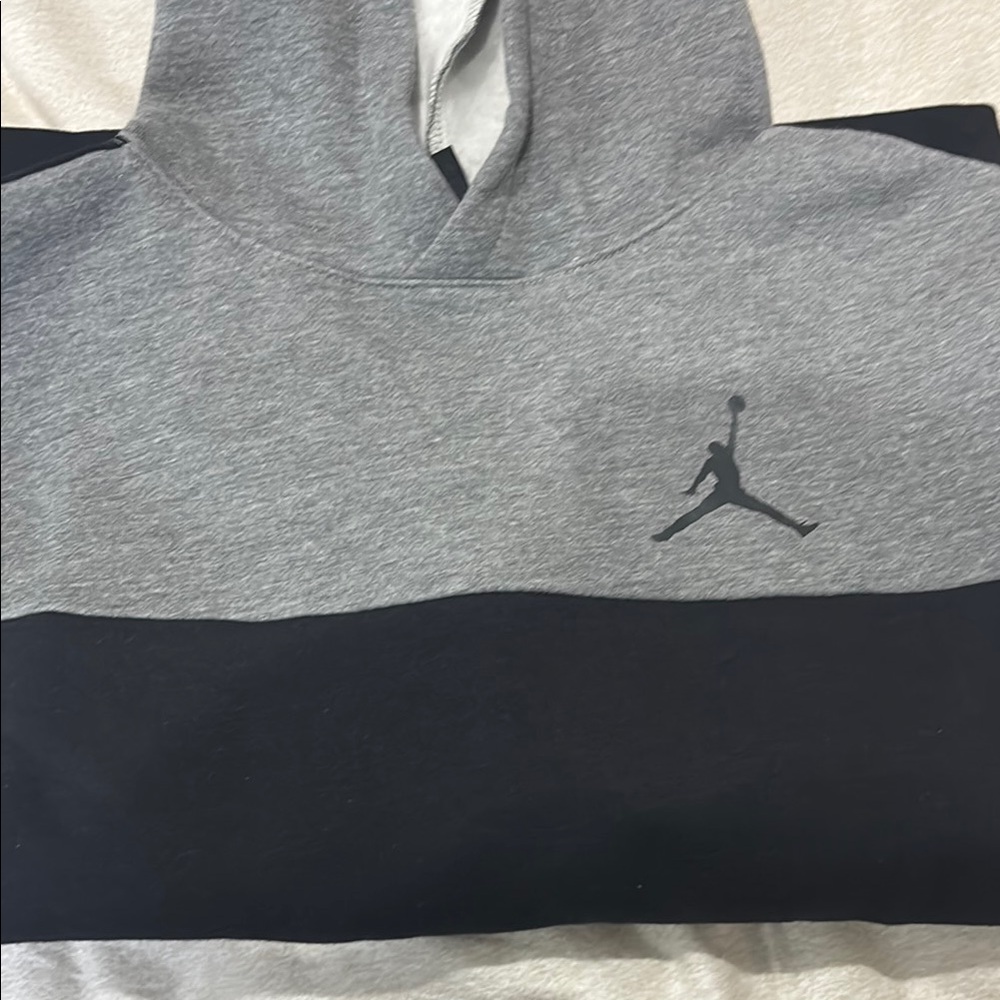 Jordan boys size large Gray and Black Hoodie